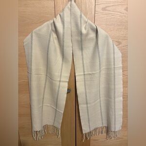 NWOT Unisex Cashmere Feel Fringe Beige Scarf - 12 inch x 72 inch